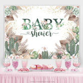 Lofaris Green Cactus Floral Boho Baby Shower Backdrop